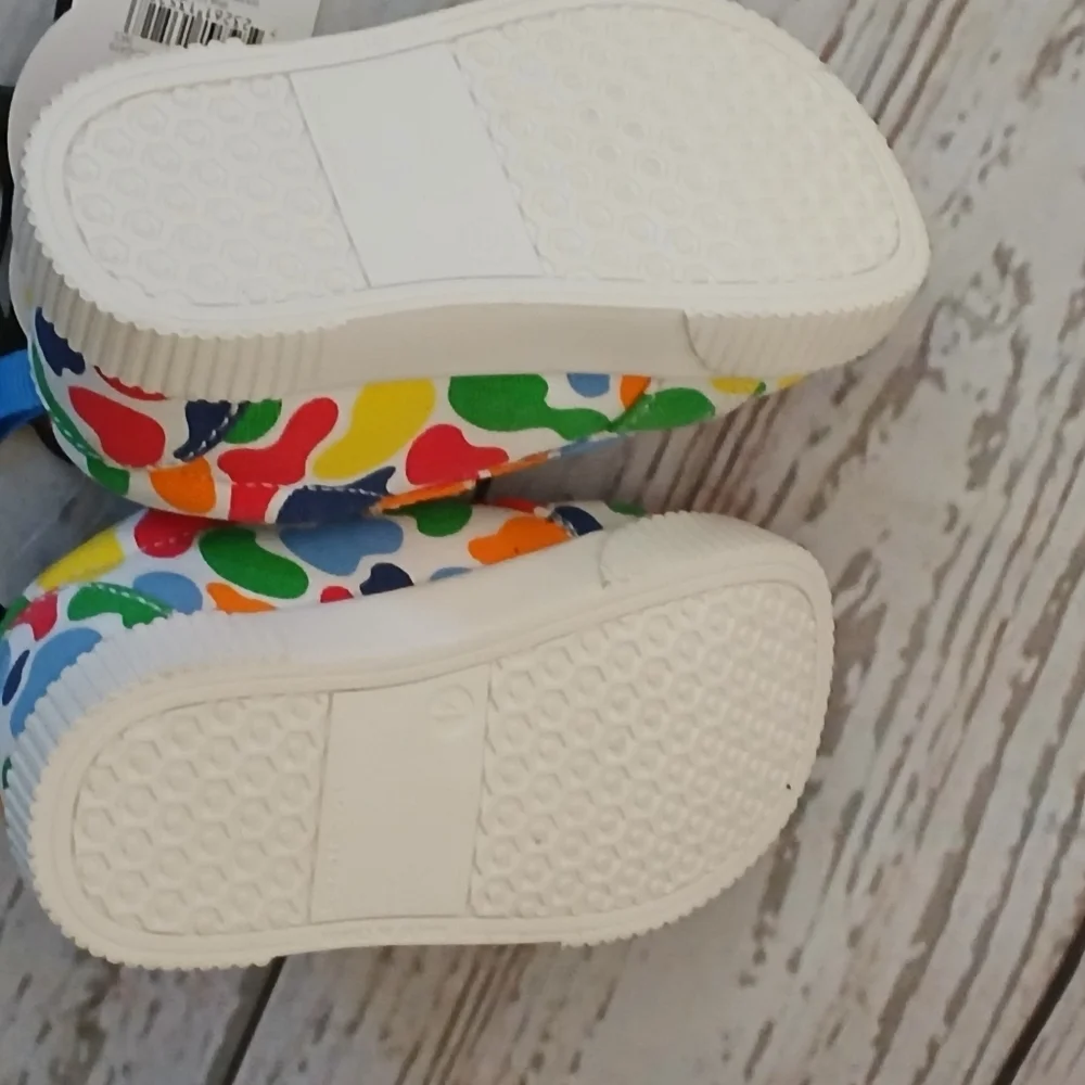 Wonder Nation infant casual canvas print sneakers multi colored size 4